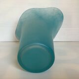 Vase corolla blue glass paste