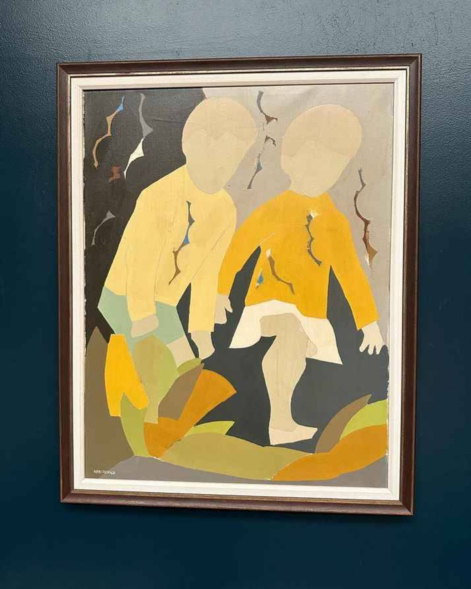 Original Swedish Oil on Canvas – “Children” by Hans Osswald – Vintage