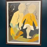 Original Swedish Oil on Canvas – “Children” by Hans Osswald – Vintage
