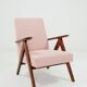 Vintage red bouclé armchair modern design zig zag 1970