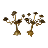 Golden bronze candlesticks