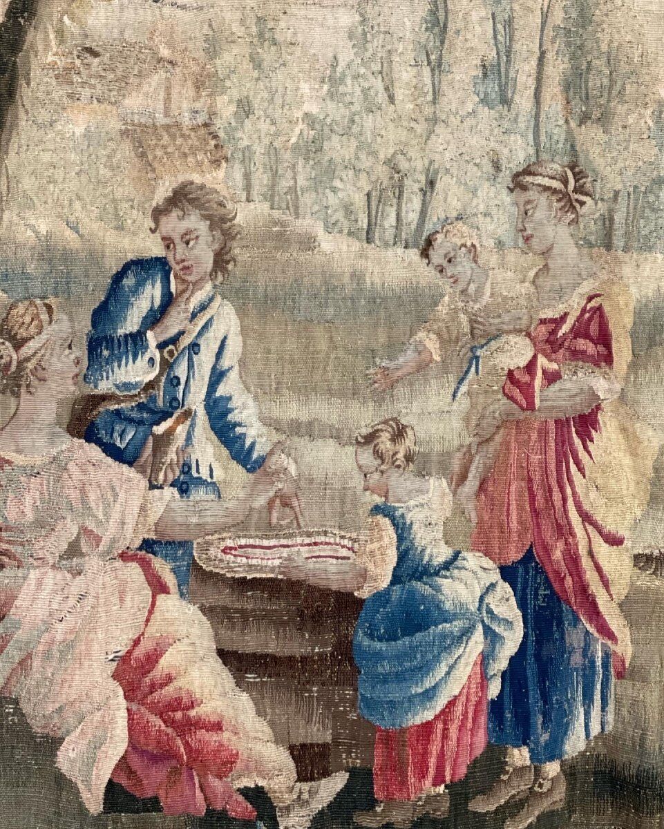Tapisserie, scène champêtre, laine et soie, XVIIIème siècle
