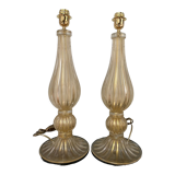 Pair of golden lamp legs - Alberto Dona - Murano - 70s