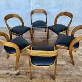 Set of 6 Baumann Gondola bistro chairs in curved wood
