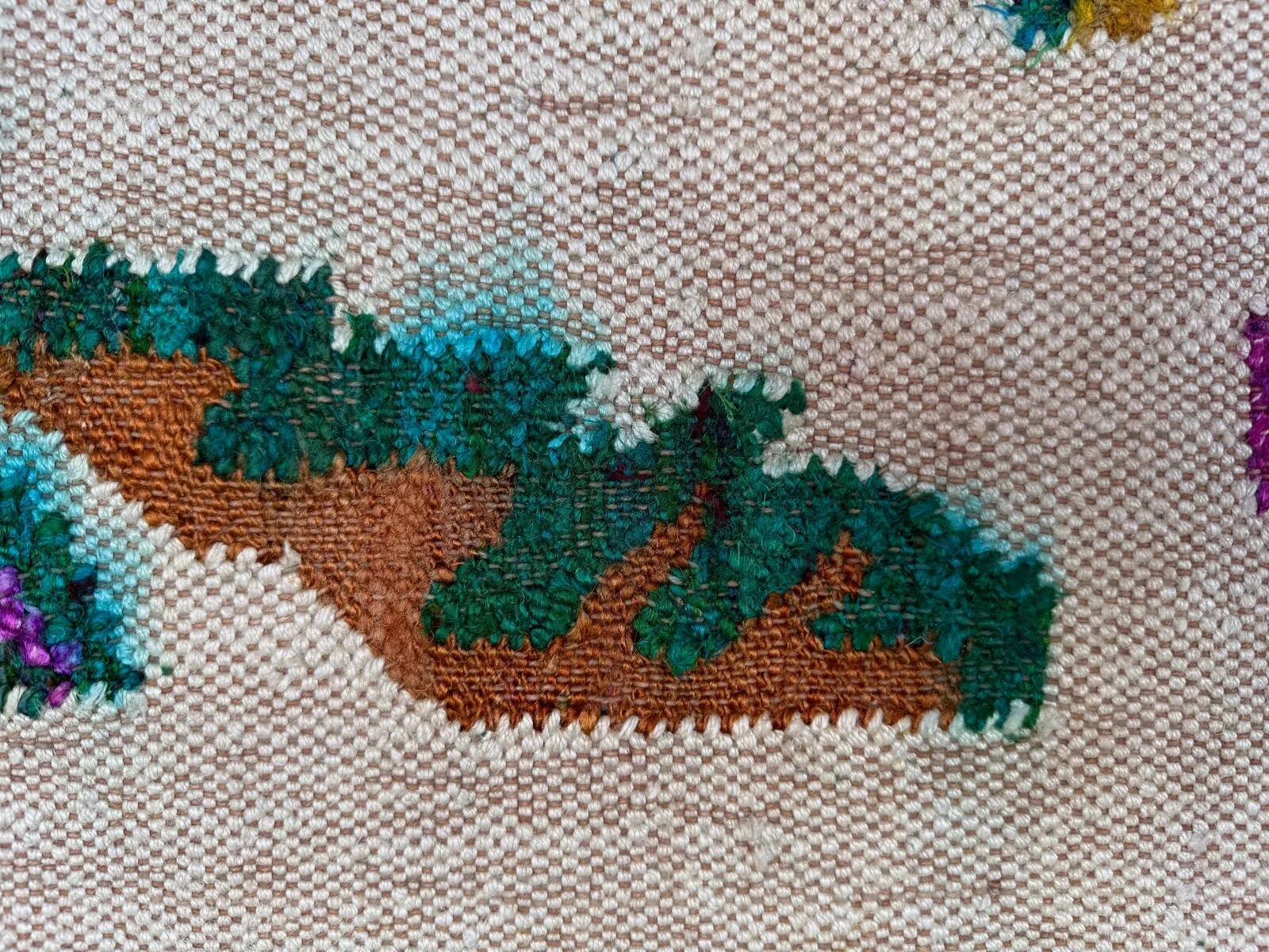 Vintage rose kilim rug 170x240cm shabby wool and silk, boho medium 2544