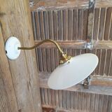 White opaline swan neck wall lights