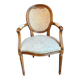 Louis XVI style medallion armchair with caning, 20th century.