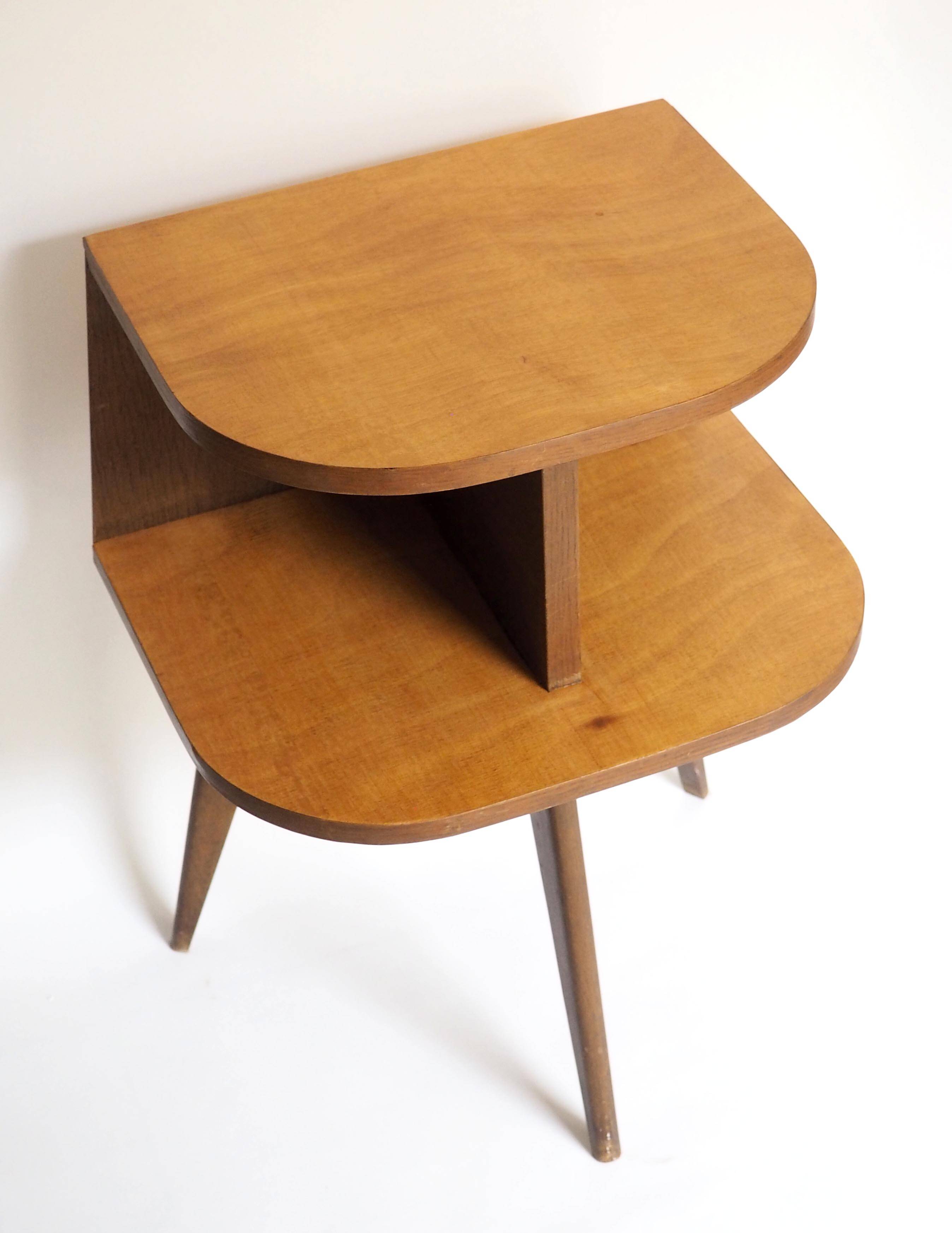 Wooden tripod bedside table