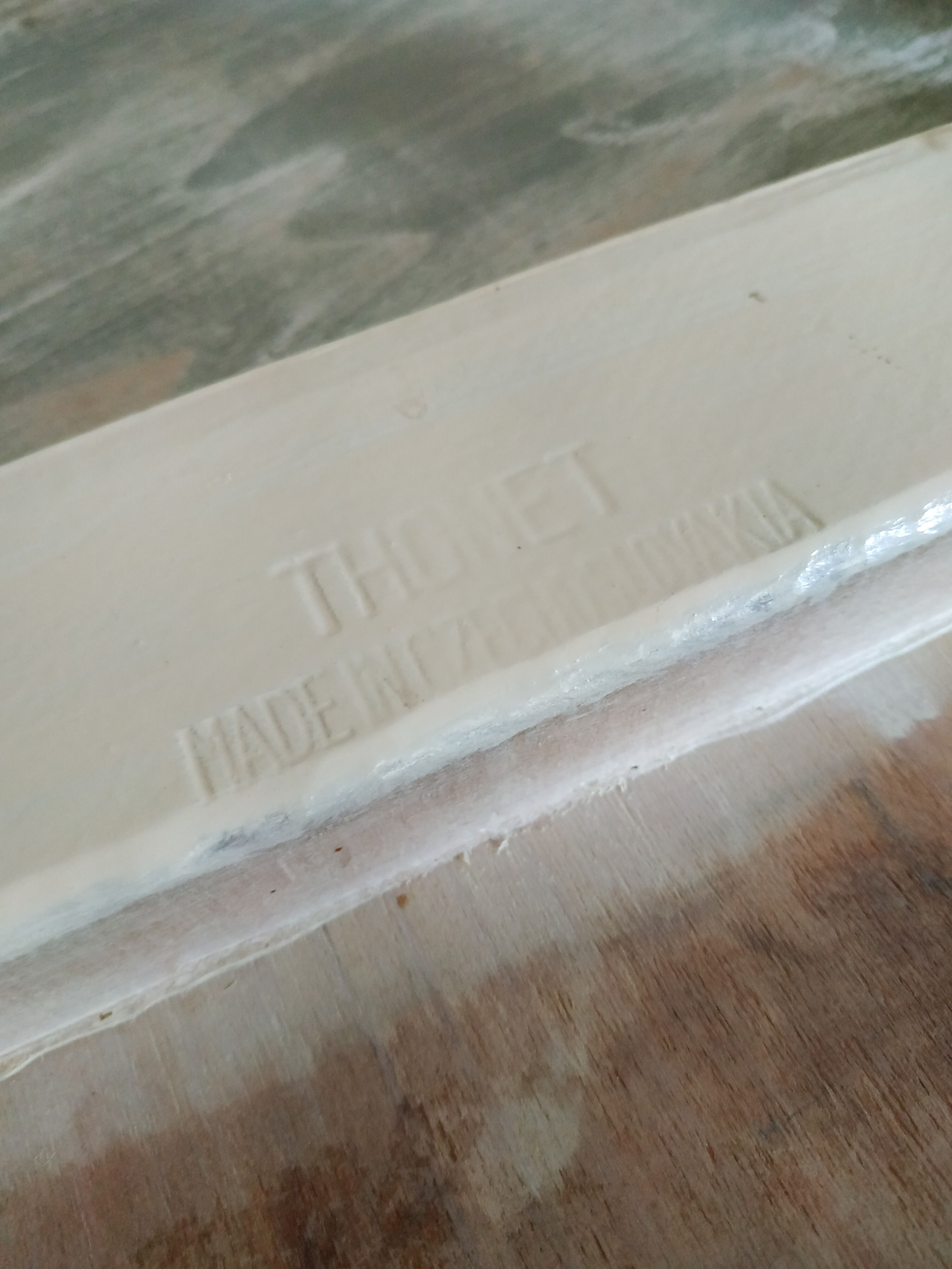 Set old wooden table with extension cords and 2 Thonet chairs