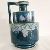 Vintage vase with blue enamels