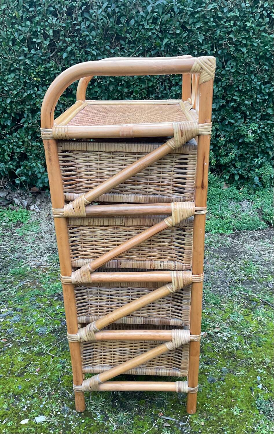 Vintage rattan chiffonier