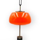Oscar Torlasco, orange glass table / desk lamp, Prod. Lumi, 1960 ca.