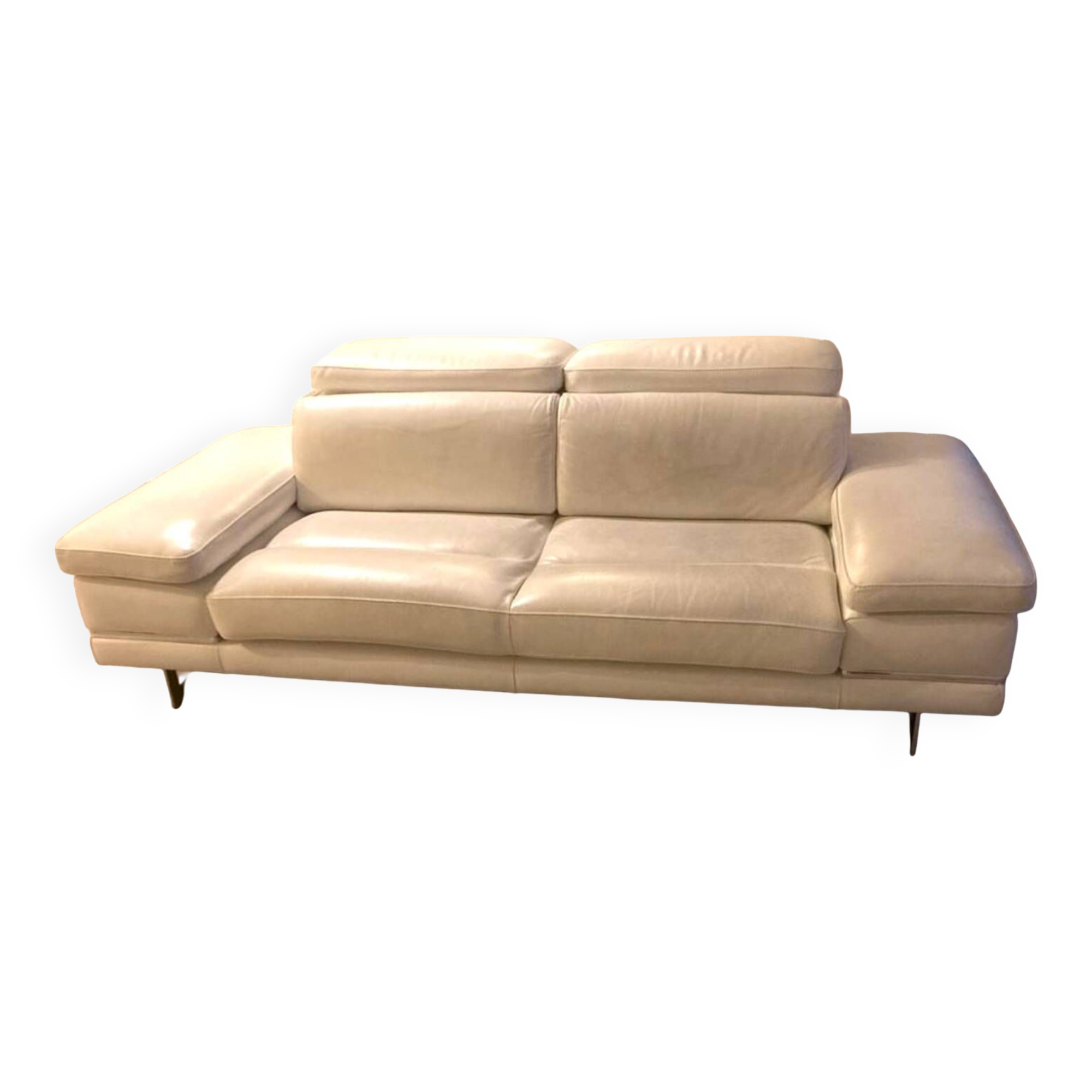 White leather sofa