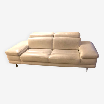 White leather sofa