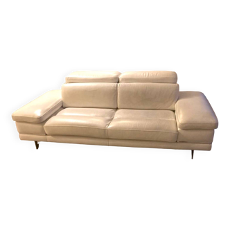 White leather sofa