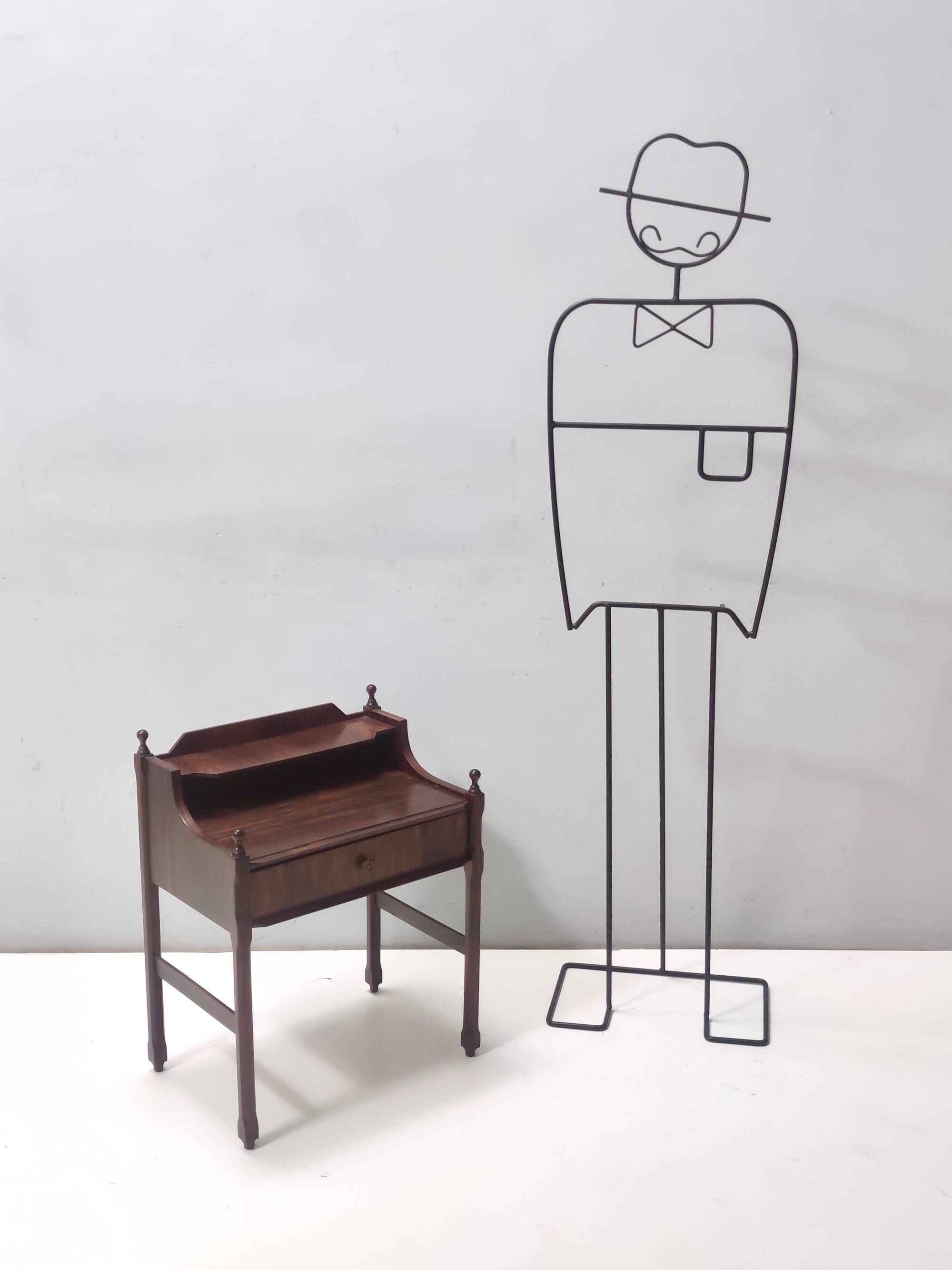 Postmodern Walnut Nightstand, Italy, 1970s