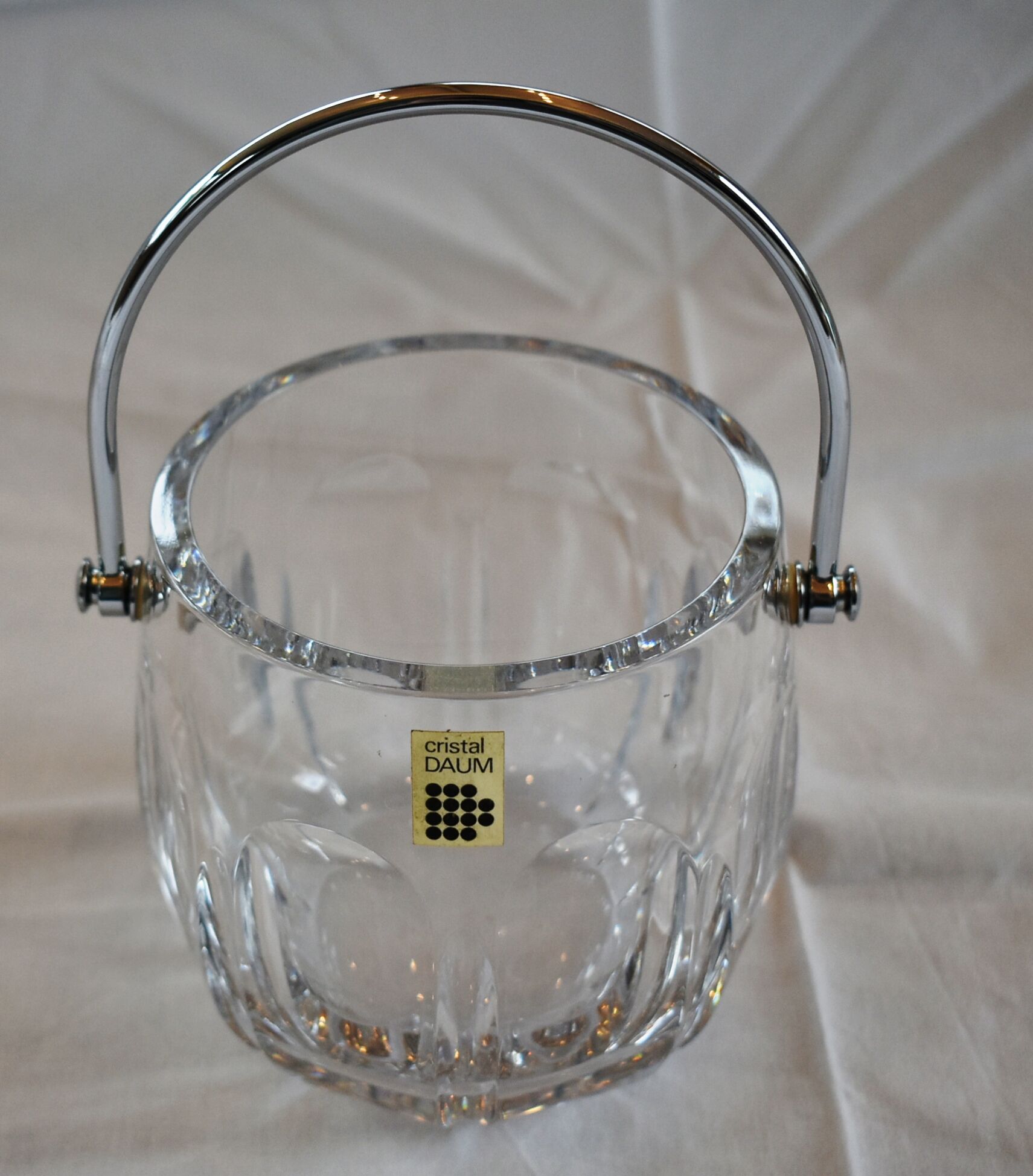 Seau à glace vintage daum cristal clair ciselé