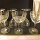Set of 6 vintage engraved crystal champagne glasses