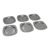6 coupelles plates inox