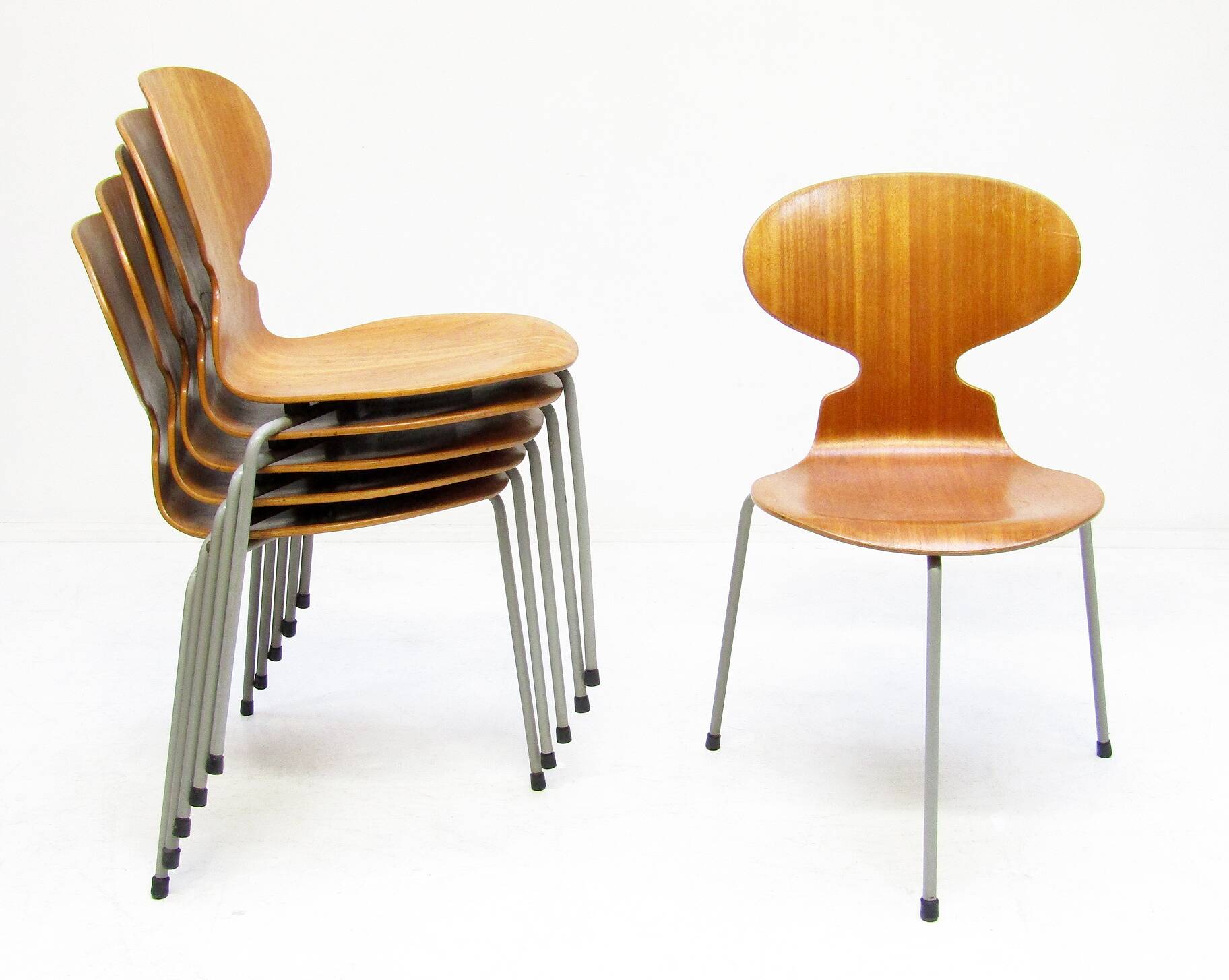 Six Chaises Ant en Teck par Arne Jacobsen pour Fritz Hansen