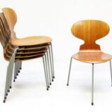Six Chaises Ant en Teck par Arne Jacobsen pour Fritz Hansen