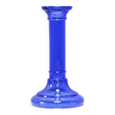 Vintage tall blue glass candlestick
