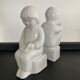 Pair of vintage porcelain bookends