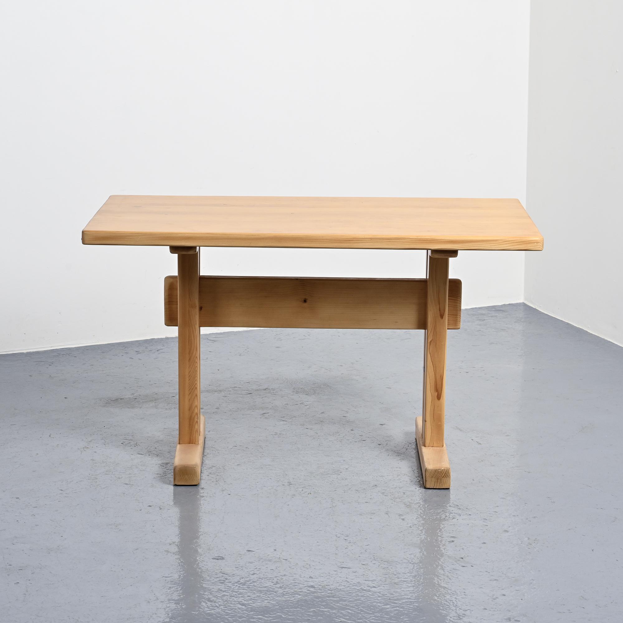 Solid pine table, Les Arcs, France.