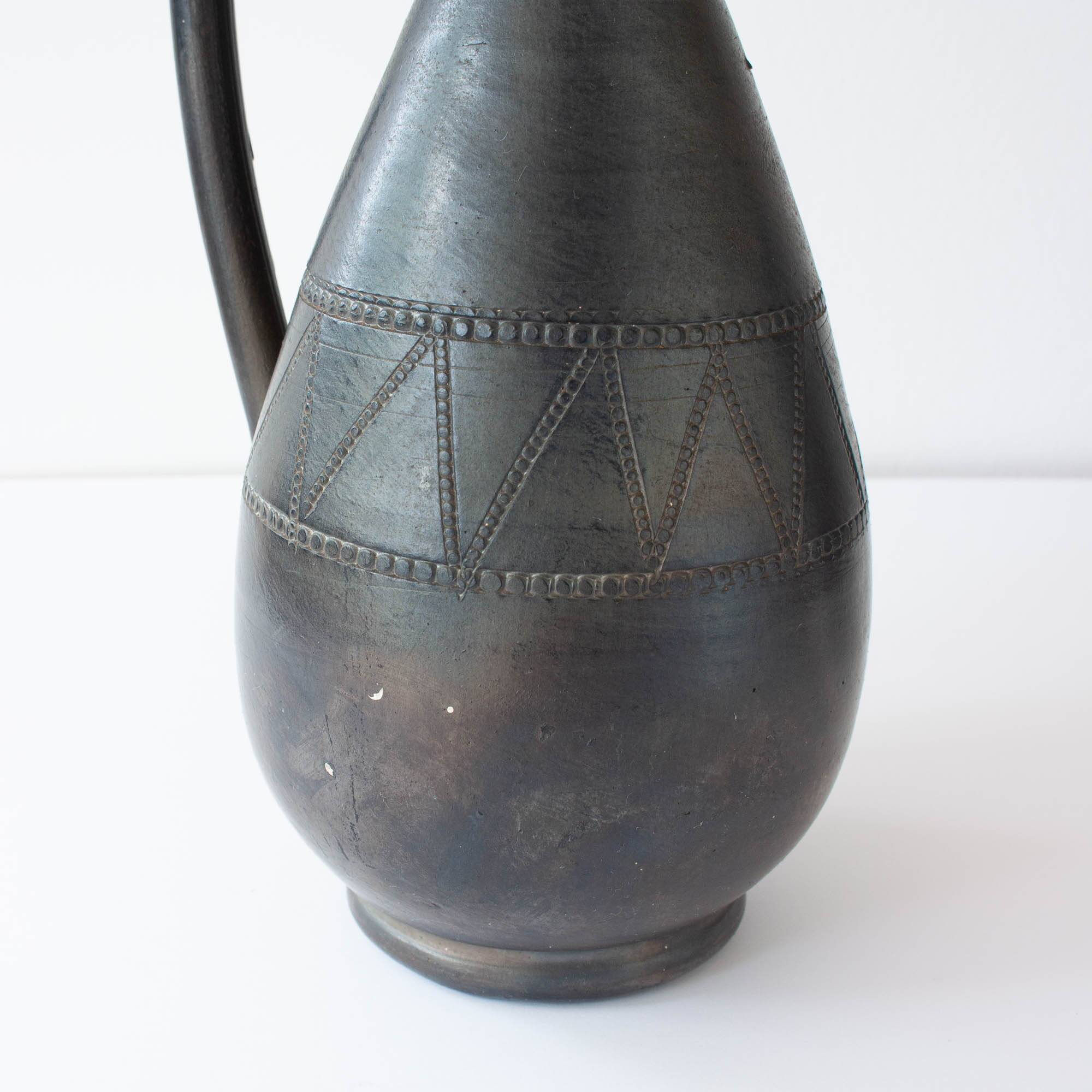 Vintage Handmade Black Pottery Vase from Bisalhaes, 1960's
