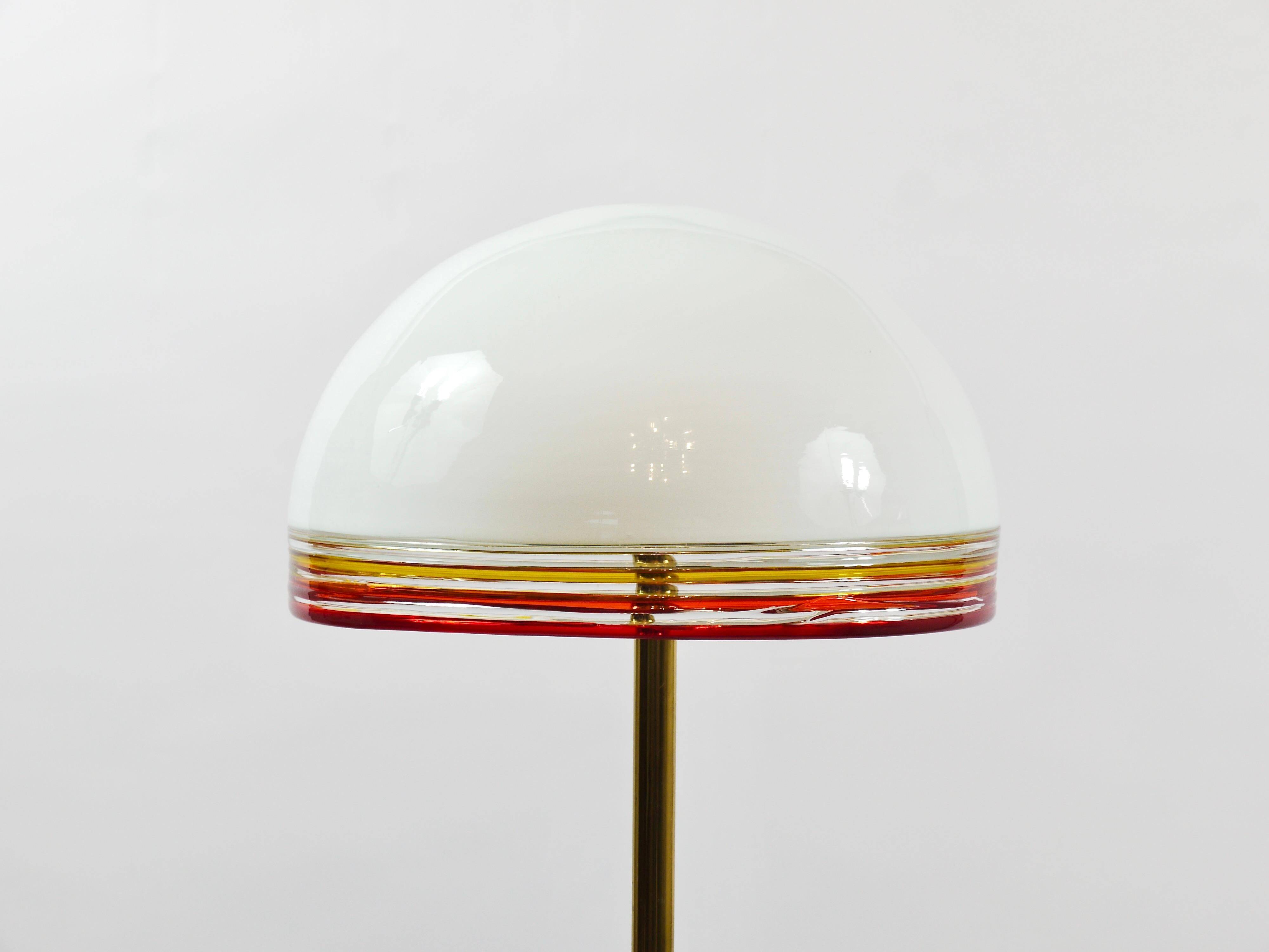 Lampe sur pied Roberto Pamio Febo en marbre, laiton et verre de Murano par Leucos Italie