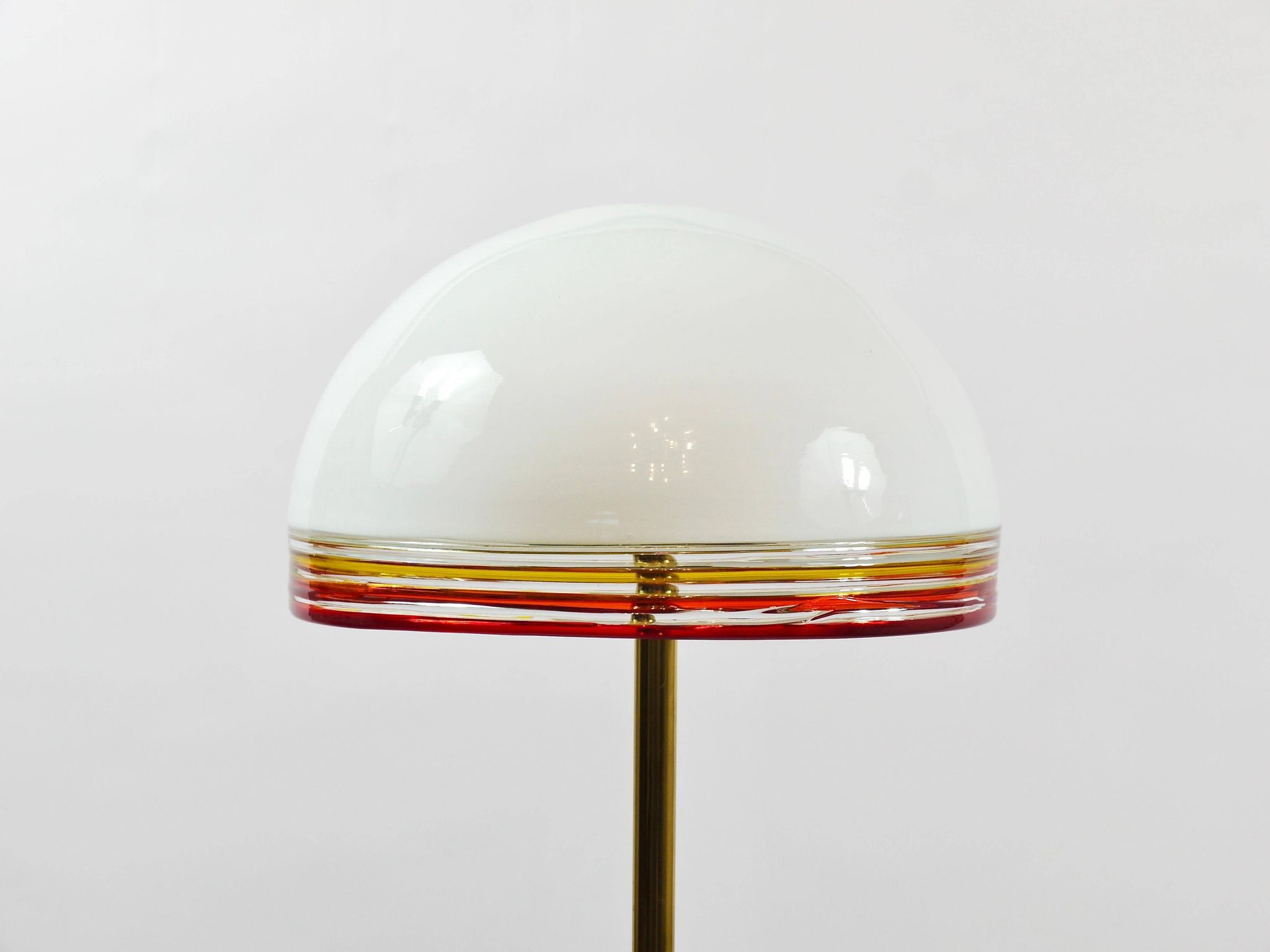 Roberto Pamio Febo floor lamp in marble, brass, and Murano glass by Leucos Italy.
