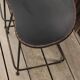Set of 5 chairs in wood and black lacquered metal