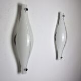 Pair of Cat's Eye wall lamps by Murano Mazzega, blown glass, Italy, 1960