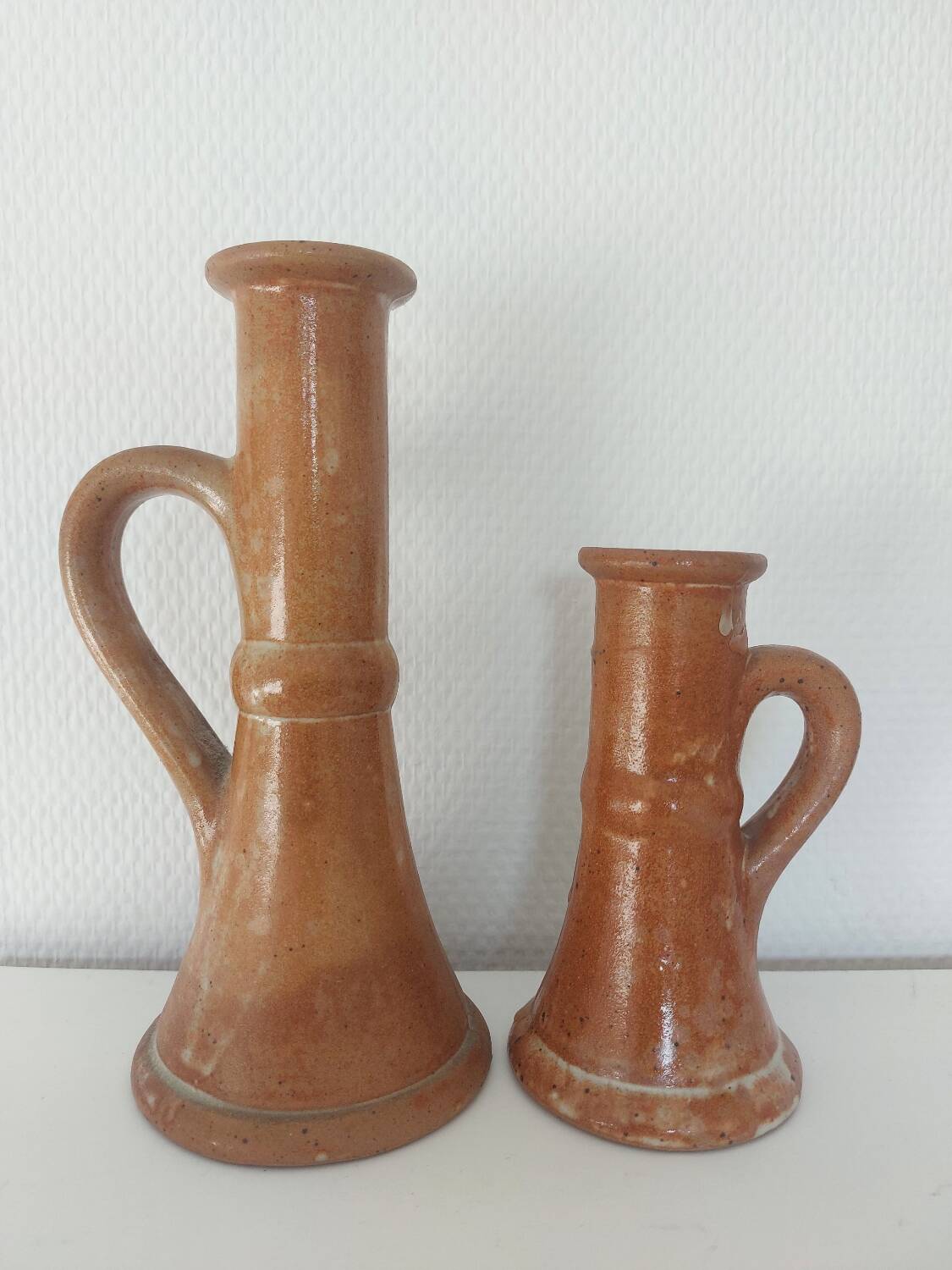 Set of 2 ceramic candle holders