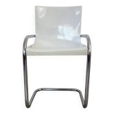 70s chrome metal and plastic chair by Gautier