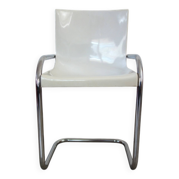 Chaise métal chromé et plastique années 70 par Gautier