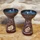 Pair of ceramic candlesticks Paris-Nice 1971