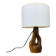 Lampe brutaliste bois gougé