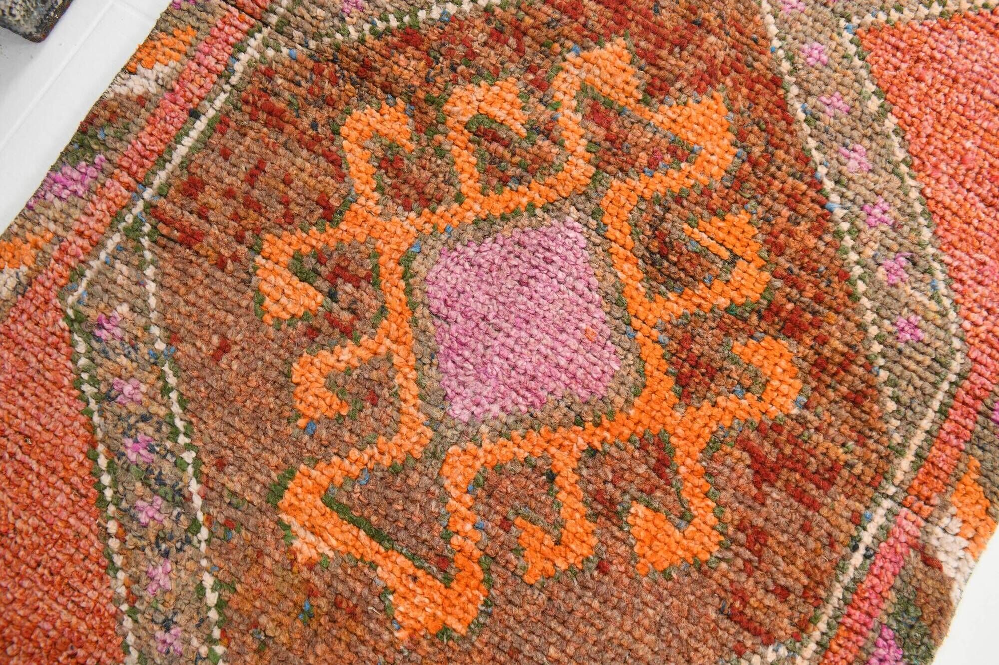 3X10 Peach Orange Turkish Runner Rug, 88x306Cm