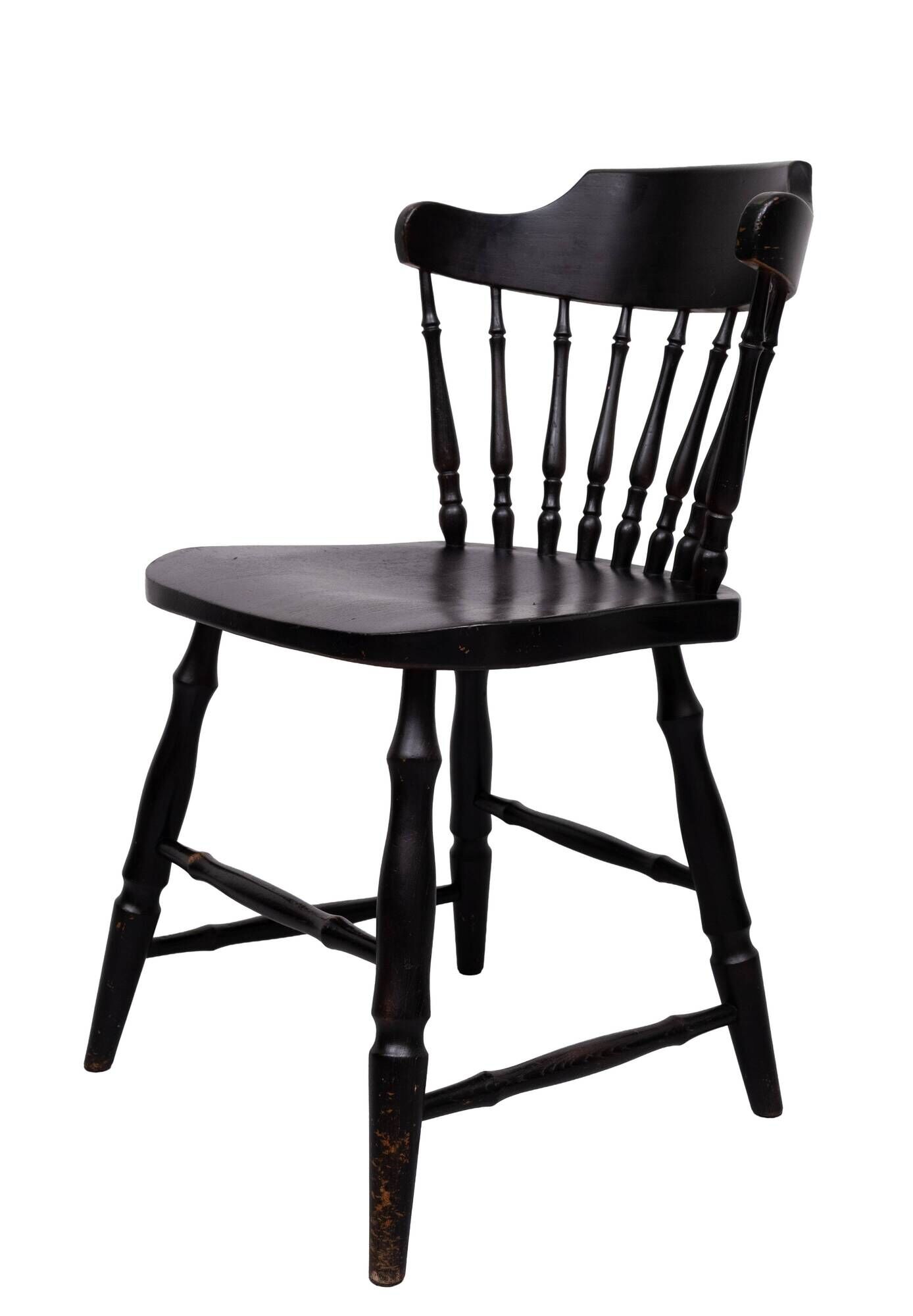 set of 6 Black Oak Windsor style Spindle-back dining chairs. Holland