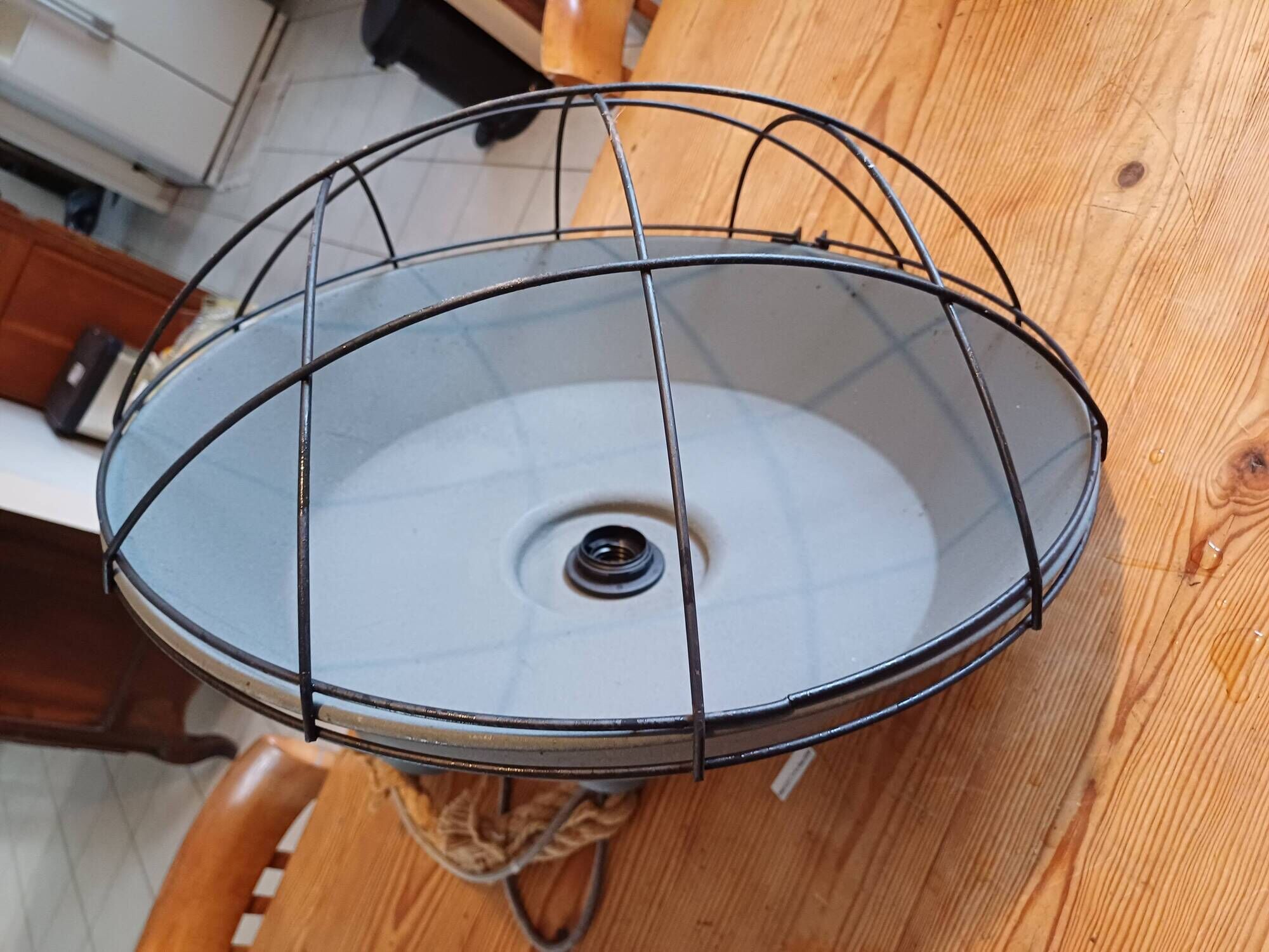 Grey metal industrial lamp