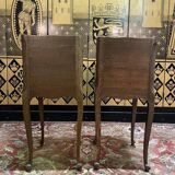 Pair of Louis XV style oak bedside tables