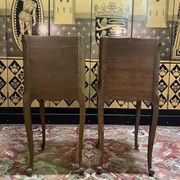 Pair of Louis XV style oak bedside tables