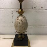 Lamp 'ostrich egg' stone, brass