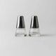 Vintage Argent Salt and Pepper Shakers with Clear Glass and Silver-Plated Caps, Conical Minimal Italian Design, 1950s
