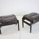 1980s Set of Stools made of Wood and Leather - STILLA LUX, Czechoslovakia