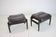 1980s Set of Stools made of Wood and Leather - STILLA LUX, Czechoslovakia