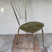 Pair of golden metal old chairs