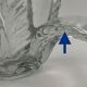 Trinket bowl in Vannes crystal, decoration of palm leaves - 1960s-1970s