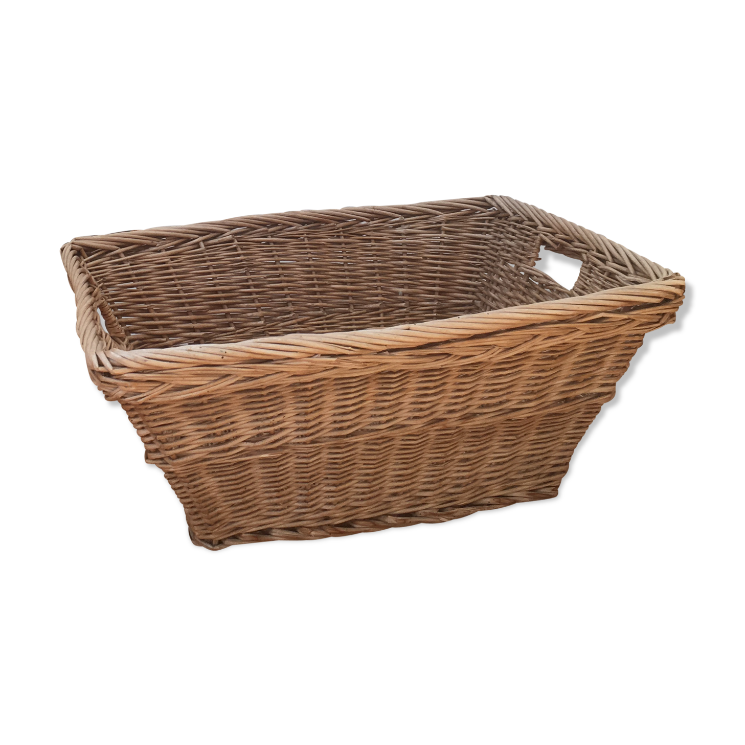 Laundry basket rectangular wicker